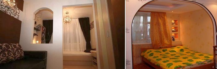 Красивые перегородки из гипсокартона между спальней и гостиной фото