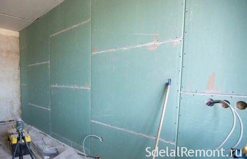 Подготовить гипсокартон для обивки без лепнины