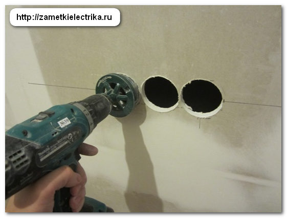 Диаметр коронки для розетки из гипсокартона