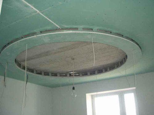 потолок из влагостойкого гипсокартона