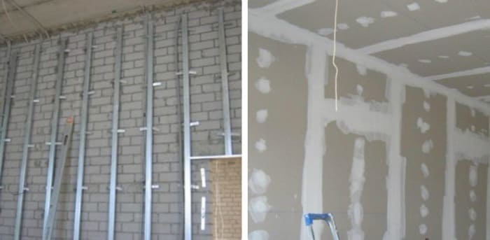 как приклеить гипсокартон к стене