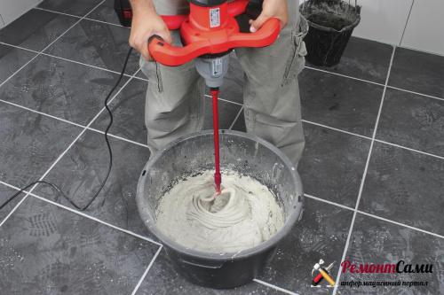 Смешайте гипс
